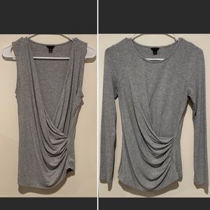 Two Ann Taylor Small Gray Tops